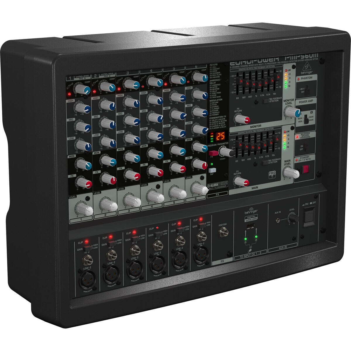 Behringer PMP560M Europower 6 Channel Powered Mixer 500 Watt Wireless